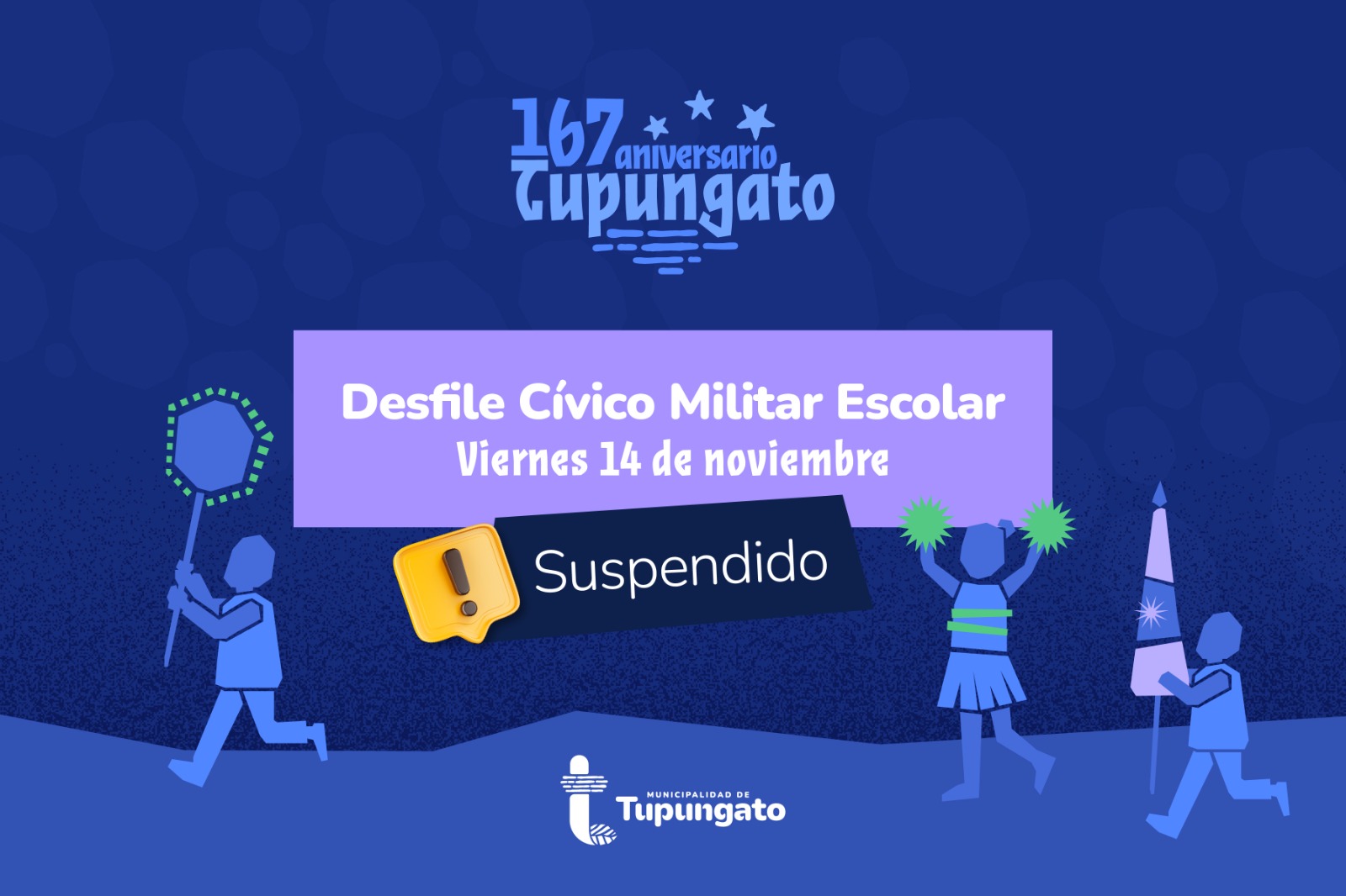 Tupungato: se suspende el Desfile Cívico Militar Escolar ante alerta amarilla por tormentas