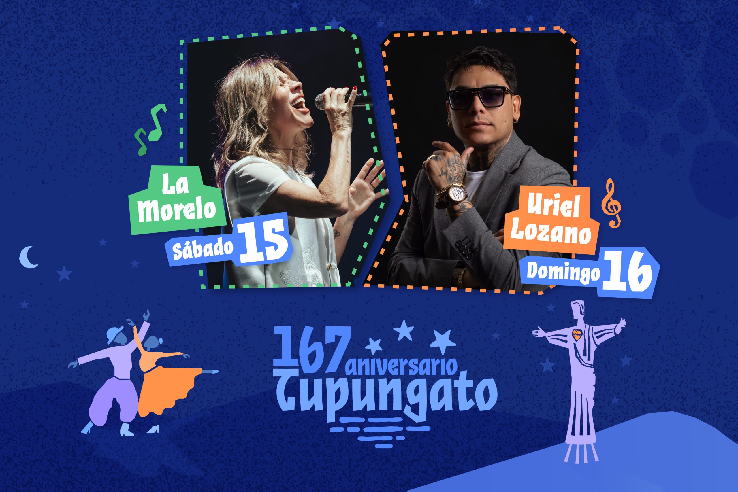 Tupungato continúa celebrando su Mes Aniversario con grandes espectáculos artísticos donde se presentarán La Morelo y Uriel Lozano